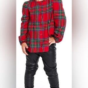 WonderNation outfit! Vegan leather pants & plaid tunic shirt! Size 2T! NWOT:EUC